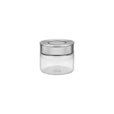 Pote De Vidro Tramontina Purezza Tampa De Inox 10 Cm 0,4 L