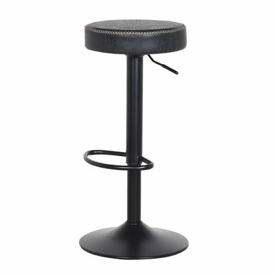 Banqueta Alta Estofada Giratória Luxo Viena Preto Vintage