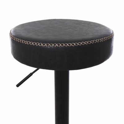 Banqueta Alta Estofada Giratória Luxo Viena Preto Vintage