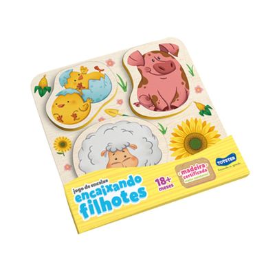Jogo Encaixando Filhotes da Fazenda - Toyster