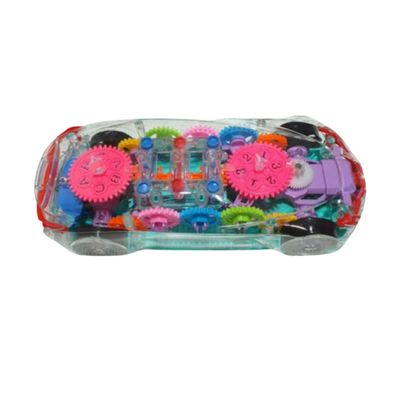 Carro Transparente  Com Engrenagem Luz E Som 1/18 - Net Toy