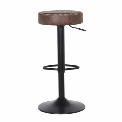 Banqueta Alta Estofada Giratória Luxo Viena Marrom Vintage