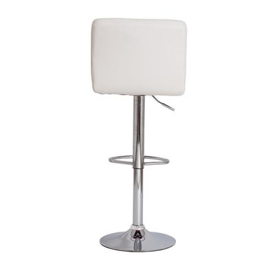 3 Banquetas Estofadas Com Encosto Alto Confortável Branco
