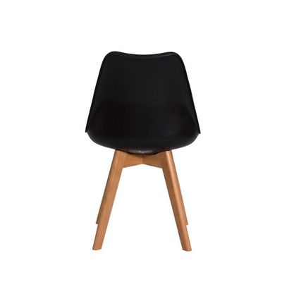 Cadeira Estofada Com Encosto Saarinen Leda Wood Preto