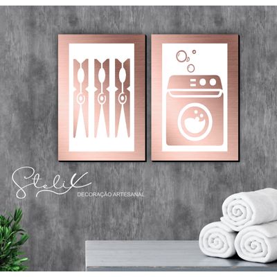 Quadros Placas mdf 6mm lavanderia cozinha 2 un 29x20