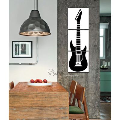 Quadros Placas mdf 6mm sala quarto guitarra 3 un 29x29
