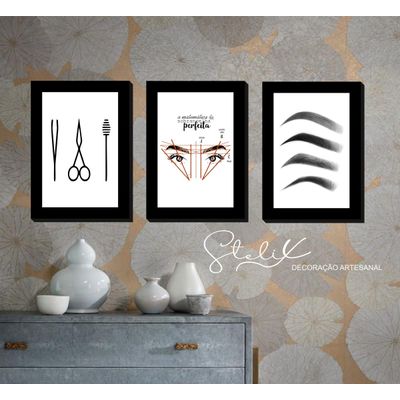 Quadros Placas mdf 6mm salão beleza  quarto sala 3 un 29x20