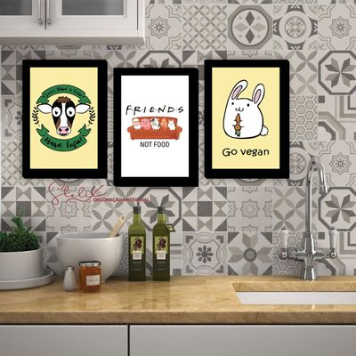Quadros Placas mdf 6mm cozinha vegano quarto sala 3 un 29x20