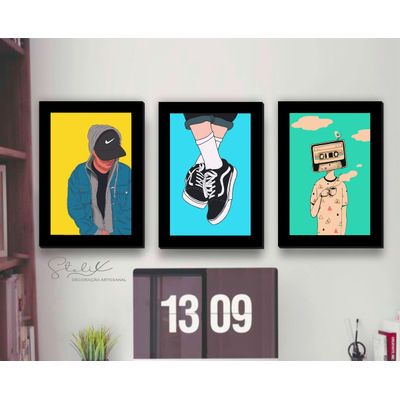 Quadros Placas mdf 6mm quarto infantil  sala 3 un 29x20