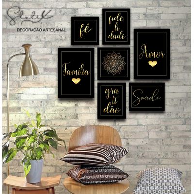 Quadros Placas mdf 6mm sala quarto frases familia 7 un 20x29