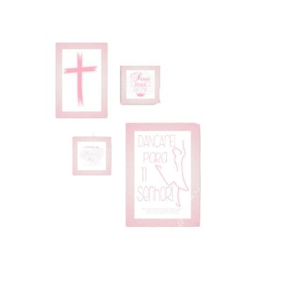 Quadros Placas mdf 6mm sala quarto mulher cristã 4 un 29x20