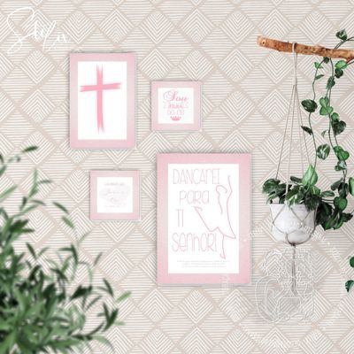 Quadros Placas mdf 6mm sala quarto mulher cristã 4 un 29x20