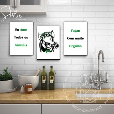 Quadros Placas mdf 6mm cozinha vegano quarto sala 3 un 29x20