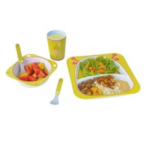 Kit Alimentação Bebê Turminha Animal 5 Peças Girafa - Unik