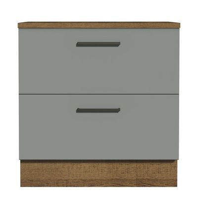 Balcão 80Cm 2GVT Rustic/Cinza Agata Madesa Rustic/Cinza