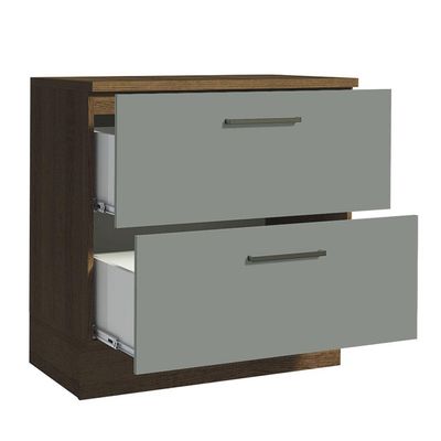 Balcão 80Cm 2GVT Rustic/Cinza Agata Madesa Rustic/Cinza