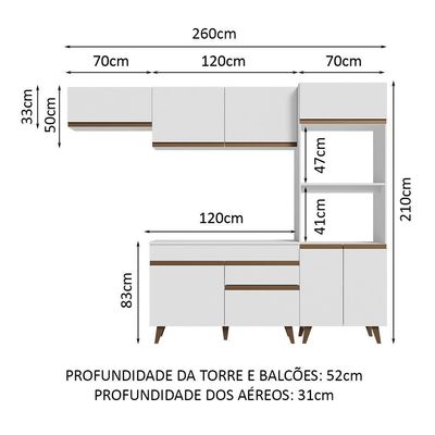 Cozinha Completa Madesa Reims C/Armário E Balcão - Branco