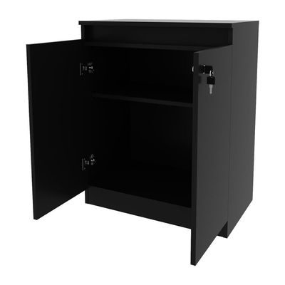 Balcão Escritório Com Chave Multimóveis Cr25046 Preto
