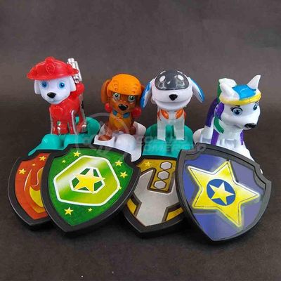 Kit 4 Bonecos Brinquedos Patrulha Canina Com Skate 8Cm
