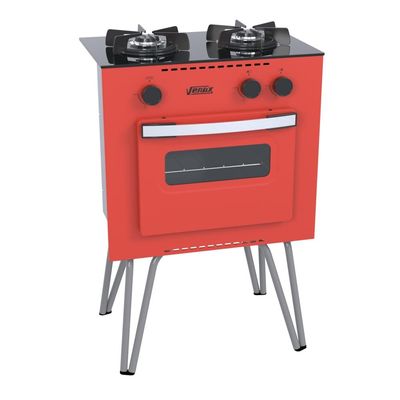 FOGAO A GAS MINI COOK 2 Q VERMELHO GAS GLP