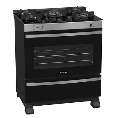 FOGAO A GAS MAXI VITREO 5 Q INOX GAS GLP