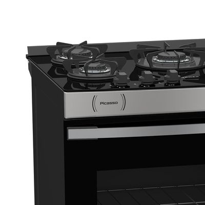 FOGAO A GAS PICASSO VITREO 5 Q INOX GAS GLP