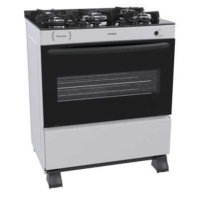FOGAO A GAS PICASSO VITREO 5 Q BRANCO GAS GLP