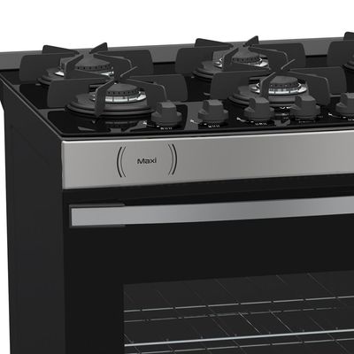 FOGAO A GAS MAXI VITREO 6 Q INOX GAS GLP