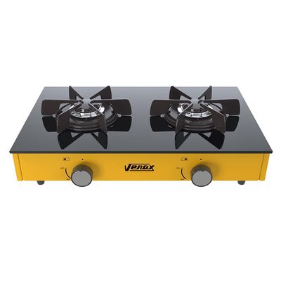 FOGAO A GAS FLAMALAR VITREO 2Q AMARELO GAS GLP