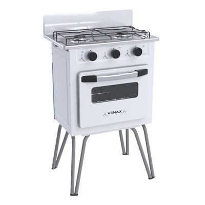 FOGAO A GAS GEMINI 2 Q VETRO BRANCO GAS GLP