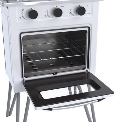 FOGAO A GAS GEMINI 2 Q VETRO BRANCO GAS GLP