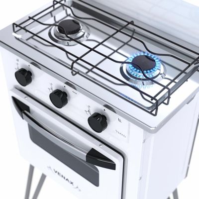 FOGAO A GAS GEMINI 2 Q VETRO BRANCO GAS GLP