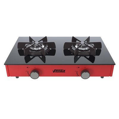 FOGAO A GAS FLAMALAR VITREO 2Q VERMELHO GAS GLP