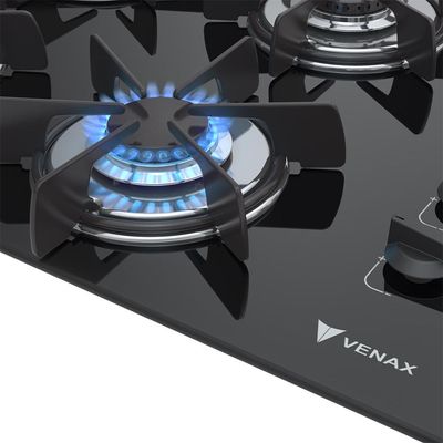 COOKTOP VOLARE 4 Q PRETO GAS GLP