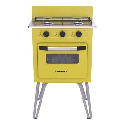 FOGAO A GAS GEMINI 2 Q VETRO AMARELO GAS GLP