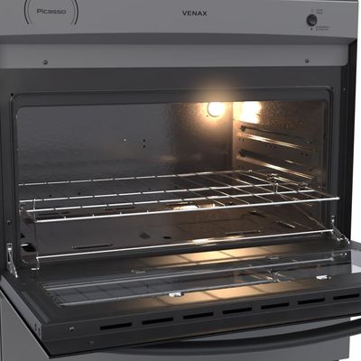 FOGAO A GAS PICASSO VITREO 6 Q GRAFITE GAS GLP