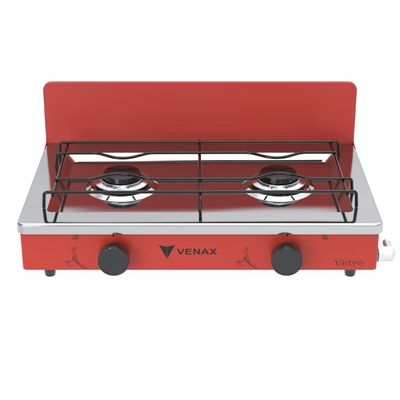 FOGAO A GAS FLAMALAR 2 Q VETRO VERMELHO GAS GLP