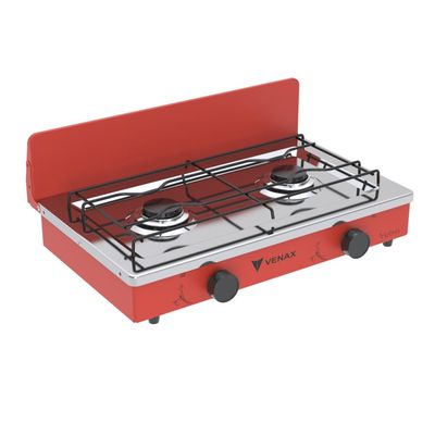 FOGAO A GAS FLAMALAR 2 Q VETRO VERMELHO GAS GLP