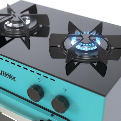 FOGAO A GAS MINI COOK 2 Q VERDE GAS GLP.