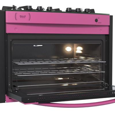 FOGAO A GAS DE EMBUTIR GAUDI PRISMA VITREO BL 5Q PINK GAS GLP