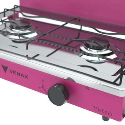 FOGAO A GAS FLAMALAR 2 Q VETRO PINK GAS GLP
