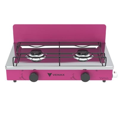 FOGAO A GAS FLAMALAR 2 Q VETRO PINK GAS GLP
