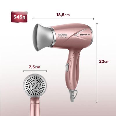 Secador De Cabelos Travel Golden Rose Mondial Bivolt Bivolt