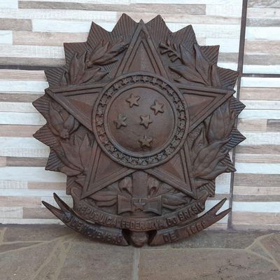 Brasão Da Republica Placa Ferro Fundido Pronto Artes