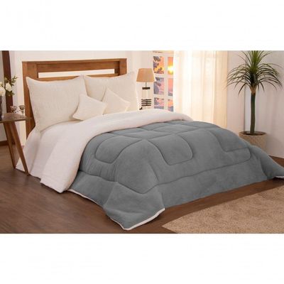 Coberdrom King Sherpa C/ Soft Cinza