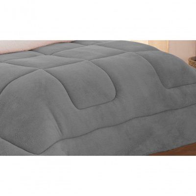 Coberdrom King Sherpa C/ Soft Cinza