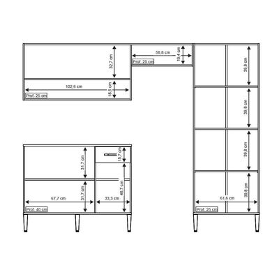 Cozinha Compacta Arizona Classic Carvalho Com Preto Carraro
