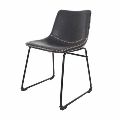 Cadeira Estofada C/ Encosto P/ Mesa De Jantar Preto Vintage