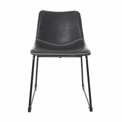 Cadeira Estofada C/ Encosto P/ Mesa De Jantar Preto Vintage