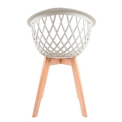 Cadeira Com Encosto Para Mesa De Jantar Base Madeira Branca